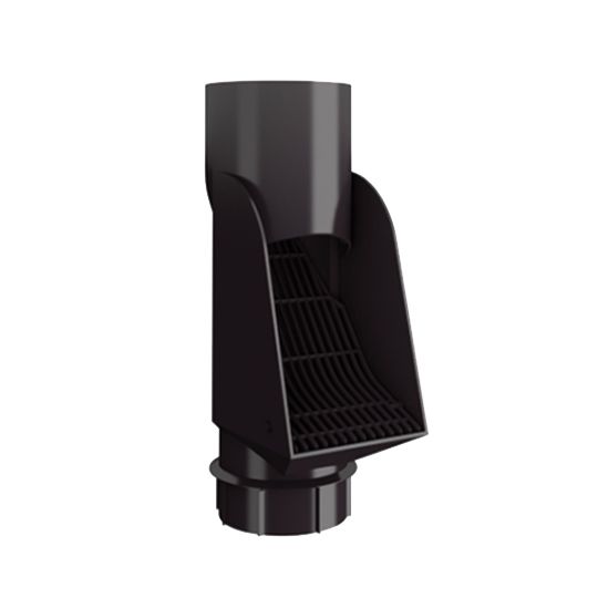 Nordic Steel Gutters 4" Steel Self Cleaning Inline Leaf Chute — NODCHUTE387DB