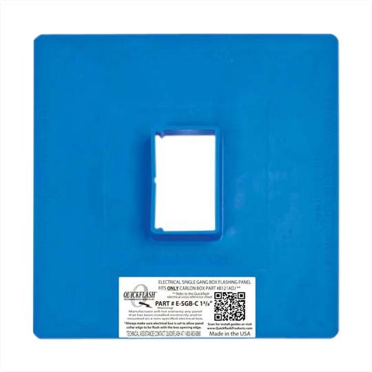 Quickflash E-sgb-c 1-3/8" Electrical Single Gang Box Flashing Panel