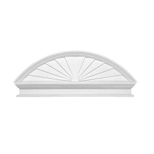 Fypon Molded Millwork 54" Combination Sunburst Pediment with Bottom Trim