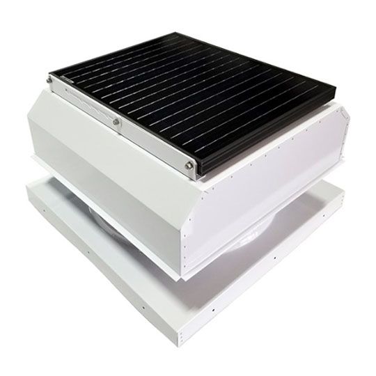 Attic Breeze AB-3543A 35 Watt Cma Model (Gen Iii) Curb-Mount Attic Fan with Attached Solar Panel — ABZAB3543A
