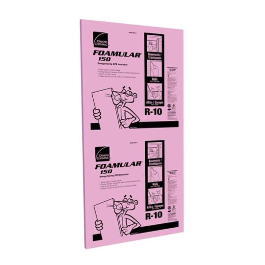 Owens Corning 1/2" x 4' x 8' Foamular 150 Scored Square Edge (Sse) Extruded Polystyrene (XPS) Rigid Foam Insulation