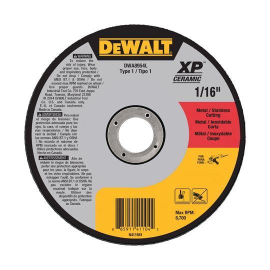 DeWalt 4-1/2" x 7/8" Type 1 Xp Ceramic Metal Cutting Wheel