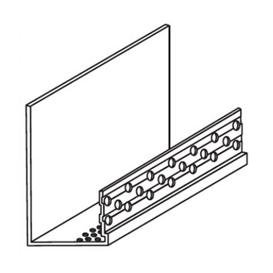 Vinyl Corp 3/32" Pb Starter Strip for 2" Insulation with Front Weep Holes - 2-1/4" Back Flange & Perforated Flange