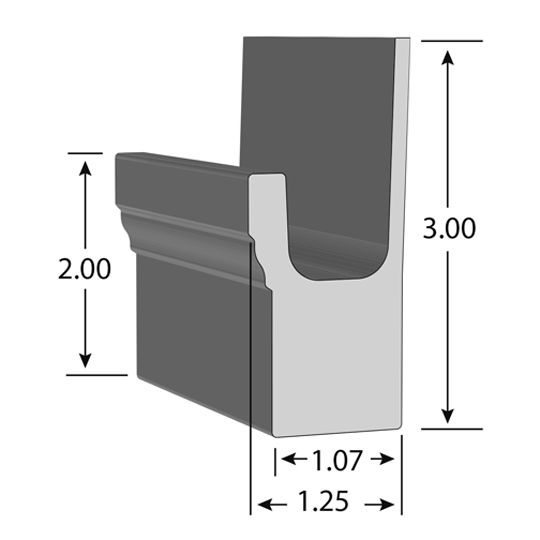 Kleer 1-1/4" x 2" x 17' J-Channel Brick Moulding