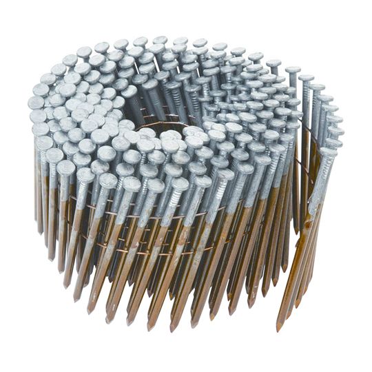 Hitachi 2-3/8" x .113 Ring Shank Basic Bright 16° Round Head Wire Coil Nails - Carton of 5,000