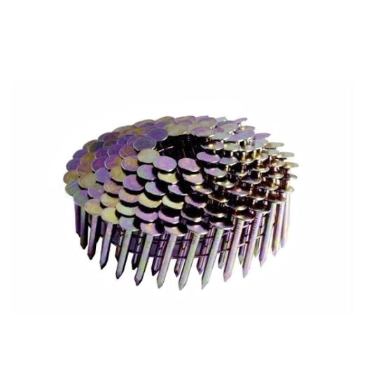 Hitachi 1-1/4" x .120 Smooth Shank Electro-Galvanized 16° Round Head Wire Coil Roofing Nails - Carton of 7,200