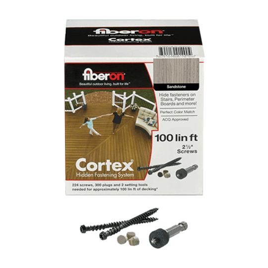 Fiberon Cortex Hidden Fasteners - 100 Lin. Ft. Box — FIDCHF100SANDSTN