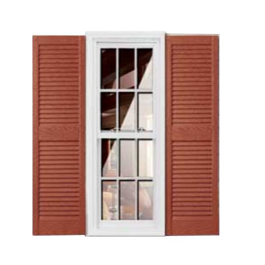 Girardin Moulding Straight Top Louver Style Shutters — GIRSTLV1451RD