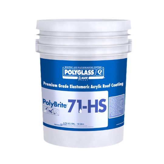 Polyglass PolyBrite 71-Hs Bleed Blocking Premium Elastomeric Roof Coating — Adhesives, Caulks & Sealants — POL71HSWE5