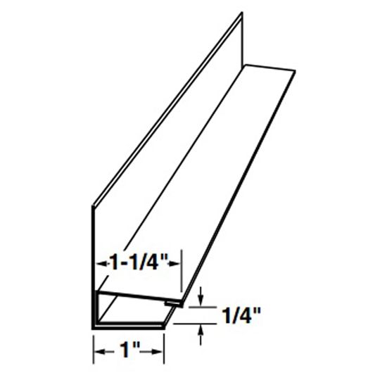 Mastic 3/8" x 1-1/4" Aluminum F-Channel with Face — ACOF8S25100