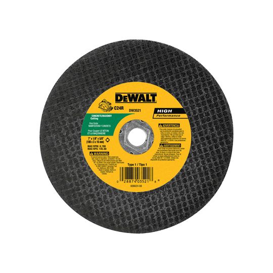 DeWalt 7" Type 1 Hp Masonry Cutting Abrasive Saw Blade