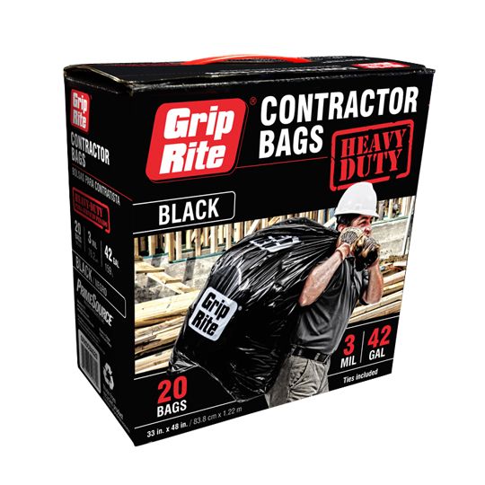 Grip-Rite 33" x 48" Heavy Duty Contractor Bags - Box of 20