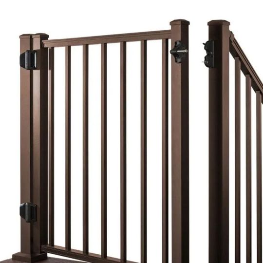 Trex Adjustable Aluminum Gate with 36" Square Balusters — TRXAAGATESQBZ36