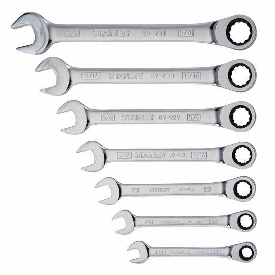 Bostitch 7-Piece Ratcheting Combination Wrench Sae Set
