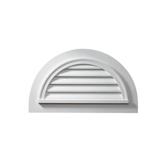 Fypon Molded Millwork 32" Decorative Half-Round Louver with Flat Trim