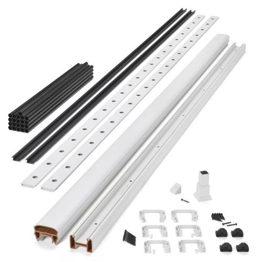 Trex 8' x 36" Transcend Horizontal Rail & Baluster Kit with Round Aluminum Balusters — TRXTHRKRB91536WH