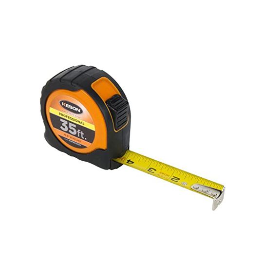 Keson 35' Professional Series Tape Measure with High-Vis Orange Rubber Grip Case
