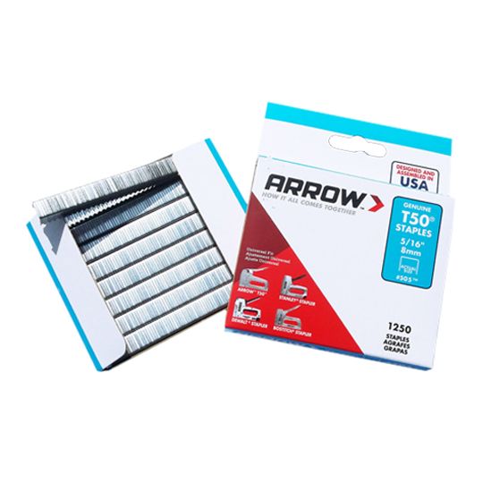 Arrow Fastener #505 5/16" Heavy Duty T50 Staples - Package of 1,250
