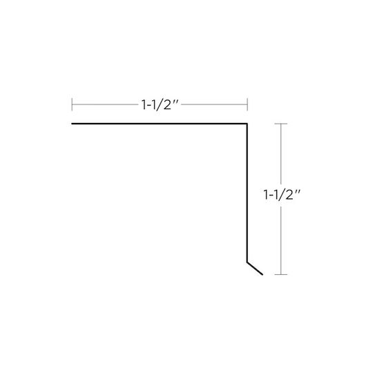 CW Sheet Metal .012" x 1-1/2" x 1-1/2" Drip Edge — Flashings — CW2DE1515WH