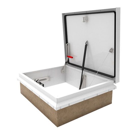 Babcock-Davis Hatchways 36" x 30" Galvanneal Personnel SafeMAX Single Wall Curb Smoke Vent Roof Hatch