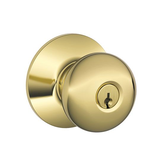 Schlage F51 Plymouth Entry Knob with Keyed Lock — SCH700F51PLY605