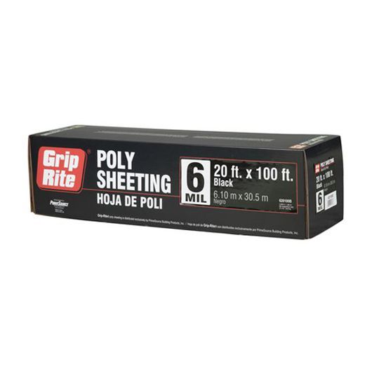 Grip-Rite 6 mil x 20' x 100' Medium Duty Poly Sheeting — PRIP620100B