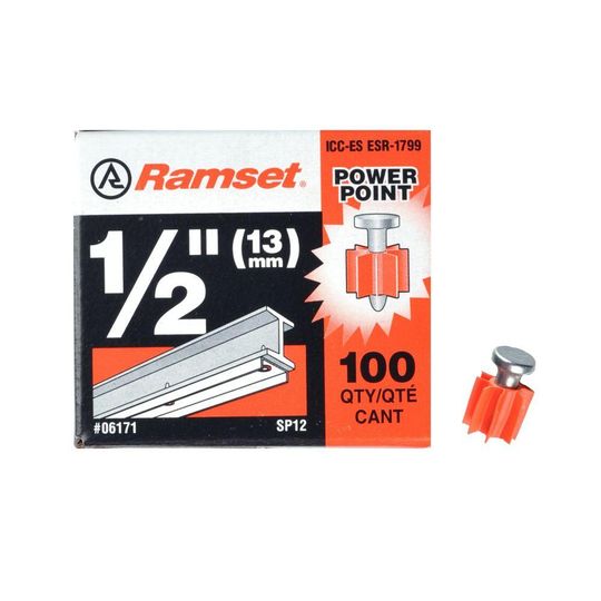 Grabber Construction Products 1/2" Ramset Power Point Pins - Box of 100