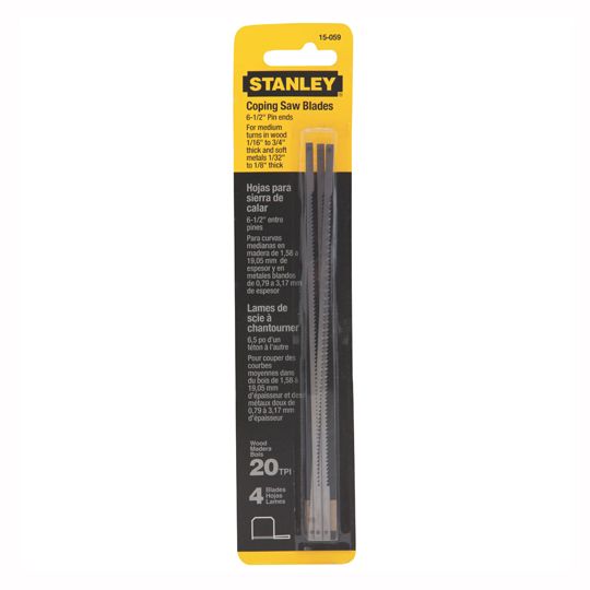 Bostitch 6-1/2" 20 Tpi Coping Saw Blades - Pack of 4