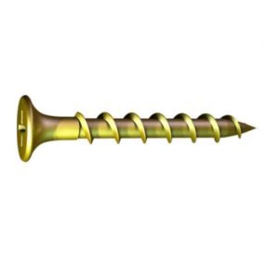 Grabber Construction Products #6 x 1-1/4" Bugle-Head Coarse Thread Yellow Zinc Screws - Carton of 1,000