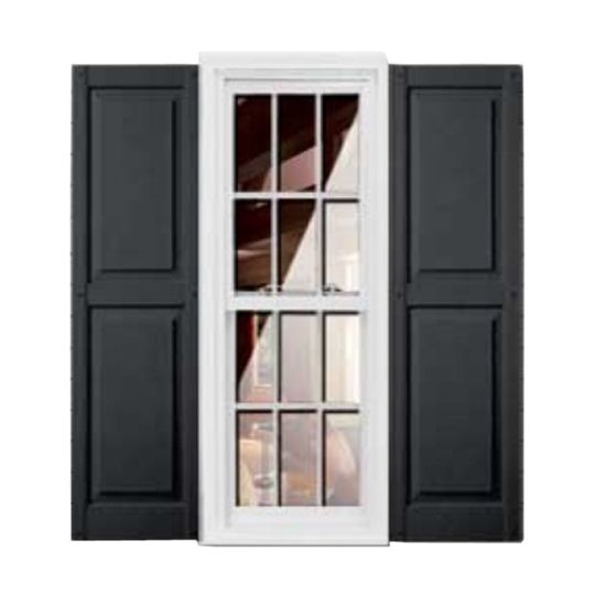 Girardin Moulding Raised Panel Style Shutters — GIRRP10X55BK