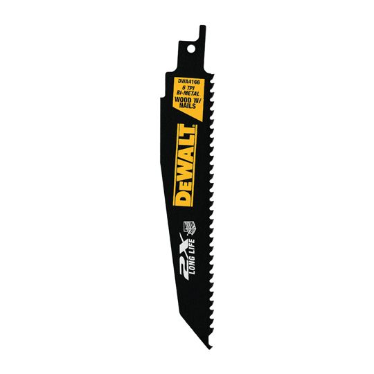 DeWalt 9" 6 Tpi 2X Long Life Wood Cutting Reciprocating Saw Blades - Pack of 5