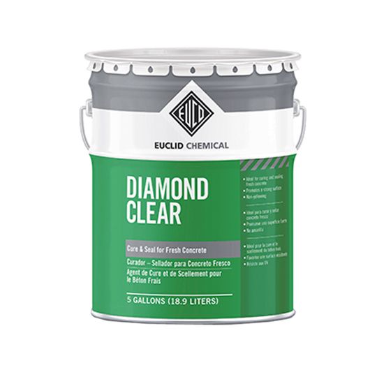 Euclid Chemical Diamond Clear Solvent-Based, Non-Yellowing Cure & Seal for Fresh Concrete- 5 Gallon Pail