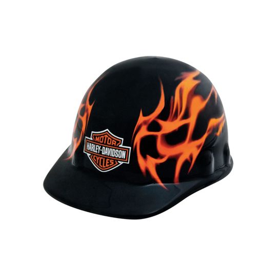 Grainger Front Brim Hard Hat with Harley Davidson Flame Logo