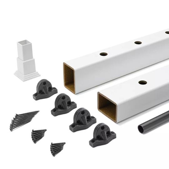 Trex Select Horizontal Rail Kit with Round Aluminum Balusters — TRXSHRKRB636WH