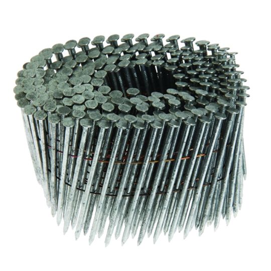 Grip-Rite 2-1/4" 8D Ring Shank Hot-Dipped Galvanized 15° Wire Weld Coil Nails - Box of 3,000