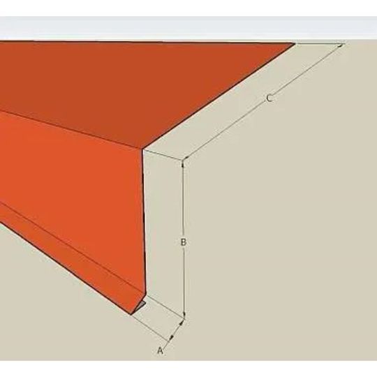 Chicago Metal Supply and Fabrication 3.5" 24 Gauge Gutter Apron — CSFGA35DBL