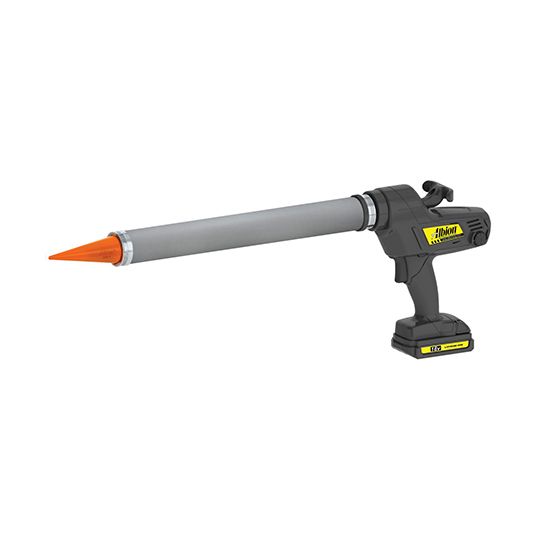 Albion Dispensing Solutions 30 Oz. Cordless Bulk Gun with Teflon Barrel and Orange Cone Nozzles - 18 Volt