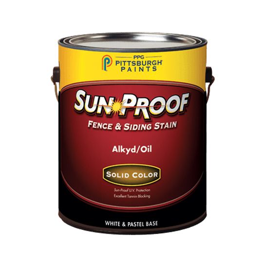 PPG Industries (77-133) Sun-Proof Fence & Siding Stain Alkyd/Oil Solid Color Stain with Ultra Deep Base - 5 Gallon Pail