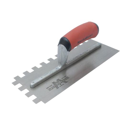 Marshalltown 1/2" x 1/2" x 1/2" Standard Square Notch Trowel with DuraSoft Handle