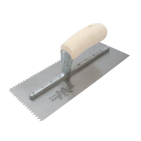 Marshalltown 11" x 4-1/2" x 1/4" Notched Trowel with Wood Handle