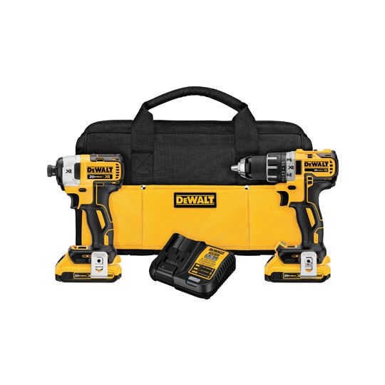 DeWalt 20V Max Cordless Xr Lithium Ion Brushless Compact Drill & Impact Driver Combo Kit