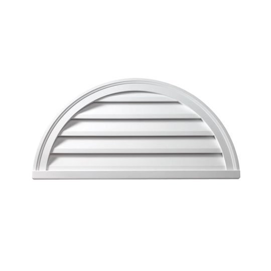 Fypon Molded Millwork 72" x 36" Decorative Half-Round Louver