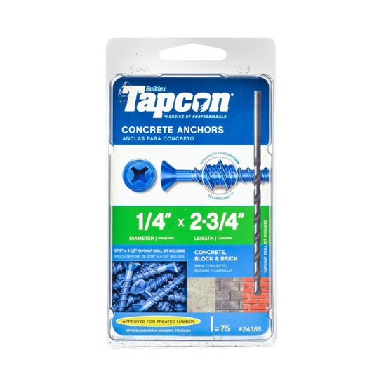 Olympic Manufacturing 1/4" x 2-3/4" Tapcon Flat Head Concrete Screws