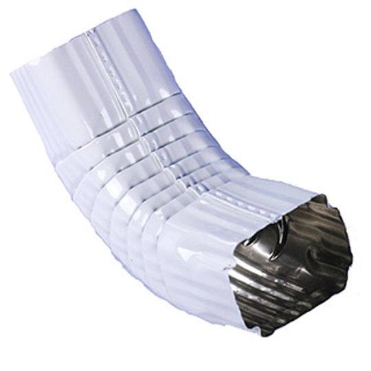 Berger Building Products .016" x 2" x 3" Square Corrugated A-Style Painted Aluminum 75° Elbow — BBP3AE80W