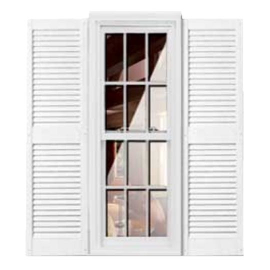 Girardin Moulding Straight Top Louver Style Shutters — GIRSTLV14X47WH