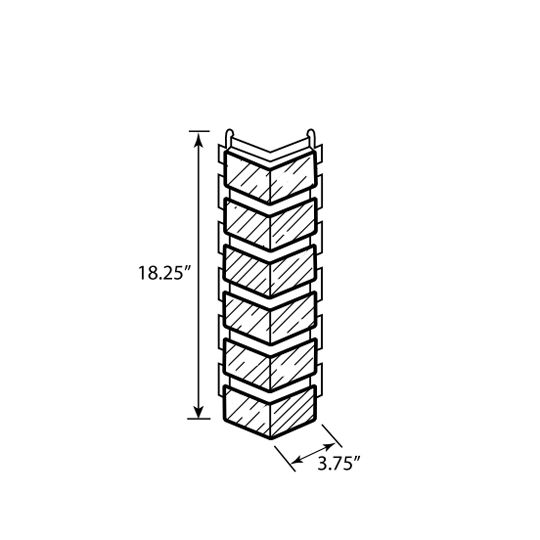 Nailite (Exteria) 18" Hand-Laid Brick 90° Outside Corner Post — EXTBOCP18CB