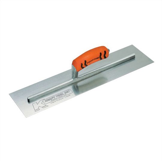 Kraft Tool 12" x 3" Carbon Steel Cement Finishing Trowel with ProForm Soft Grip Handle