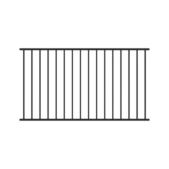 RDI Railing Dynamics 10' x 36" MetalWorks Excalibur Traditional Square Level Rail Panel with Square Balusters
