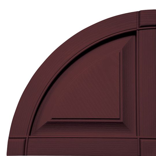 TRI-BUILT Quarter Round Arch Raised Panel Shutter Top (Pair) — TRIATR14RD167