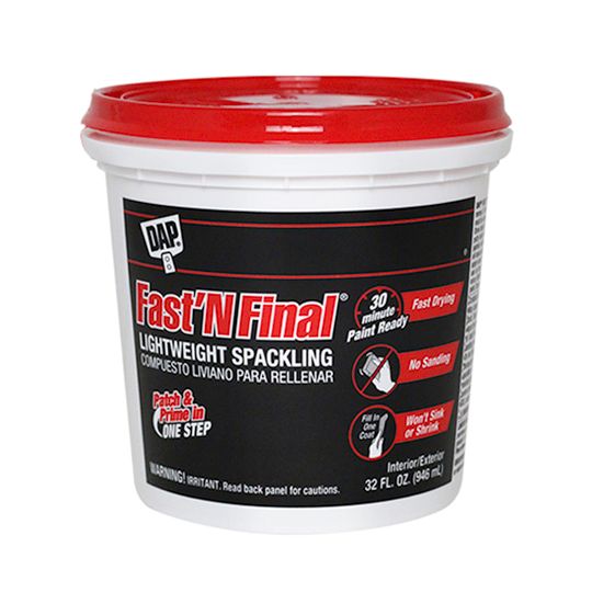 DAP Fast 'N Final Spackling - 1 Quart Tub